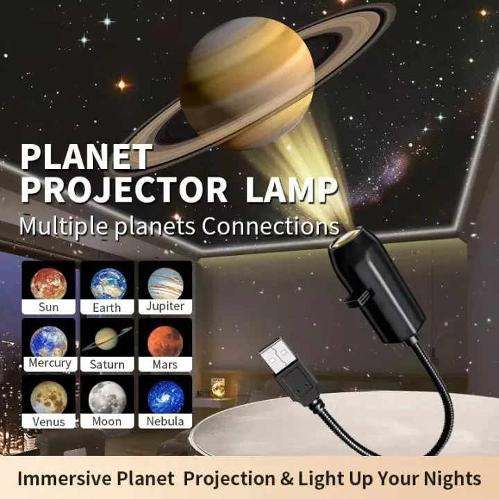 VELTRUNE USB Moon & Earth Projector Light with Flexible Gooseneck & Interchangeable Film Slides product image thumbnail
